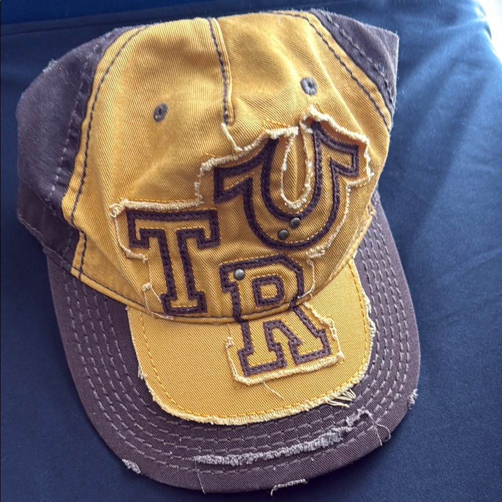 Yellow and Brown Distressed Cap